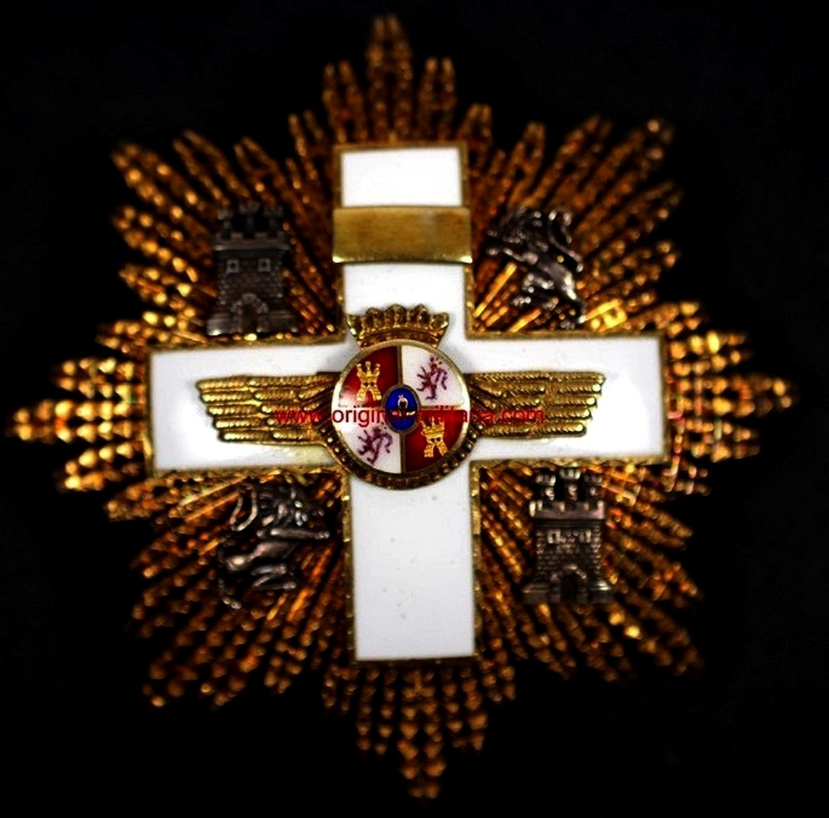 Placa Gran Cruz de la Orden del Mérito Aeronáutico con Distintivo Blanco y su Miniatura